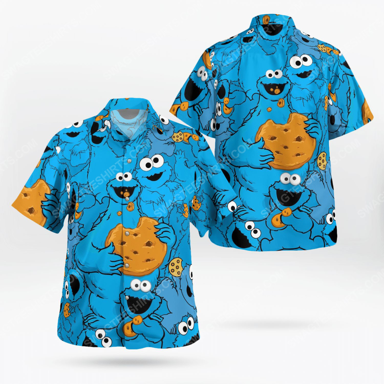 The muppet show cookie monster tropical hawaiian shirt 1