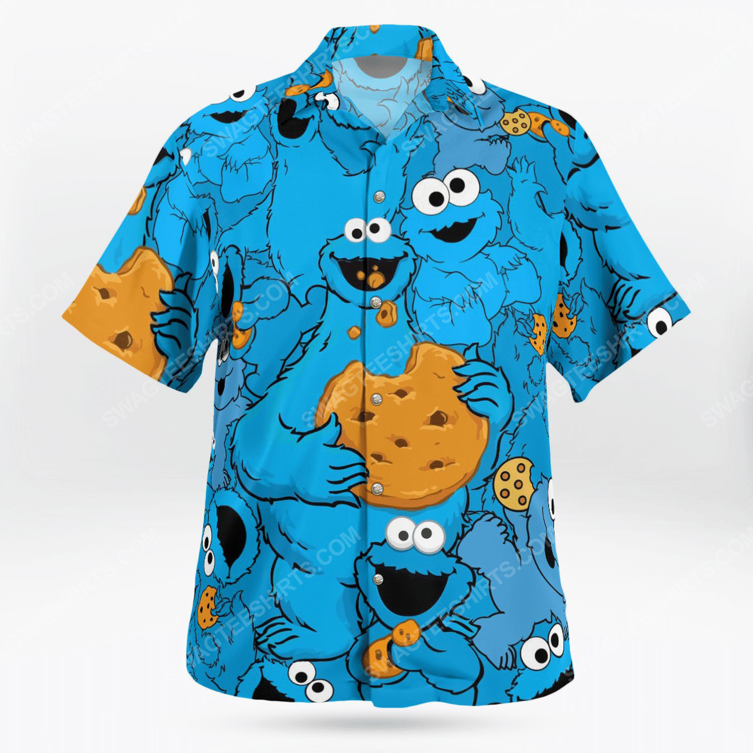 The muppet show cookie monster tropical hawaiian shirt 2