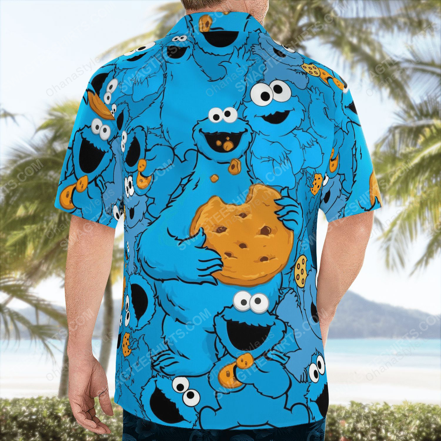The muppet show cookie monster tropical hawaiian shirt 4