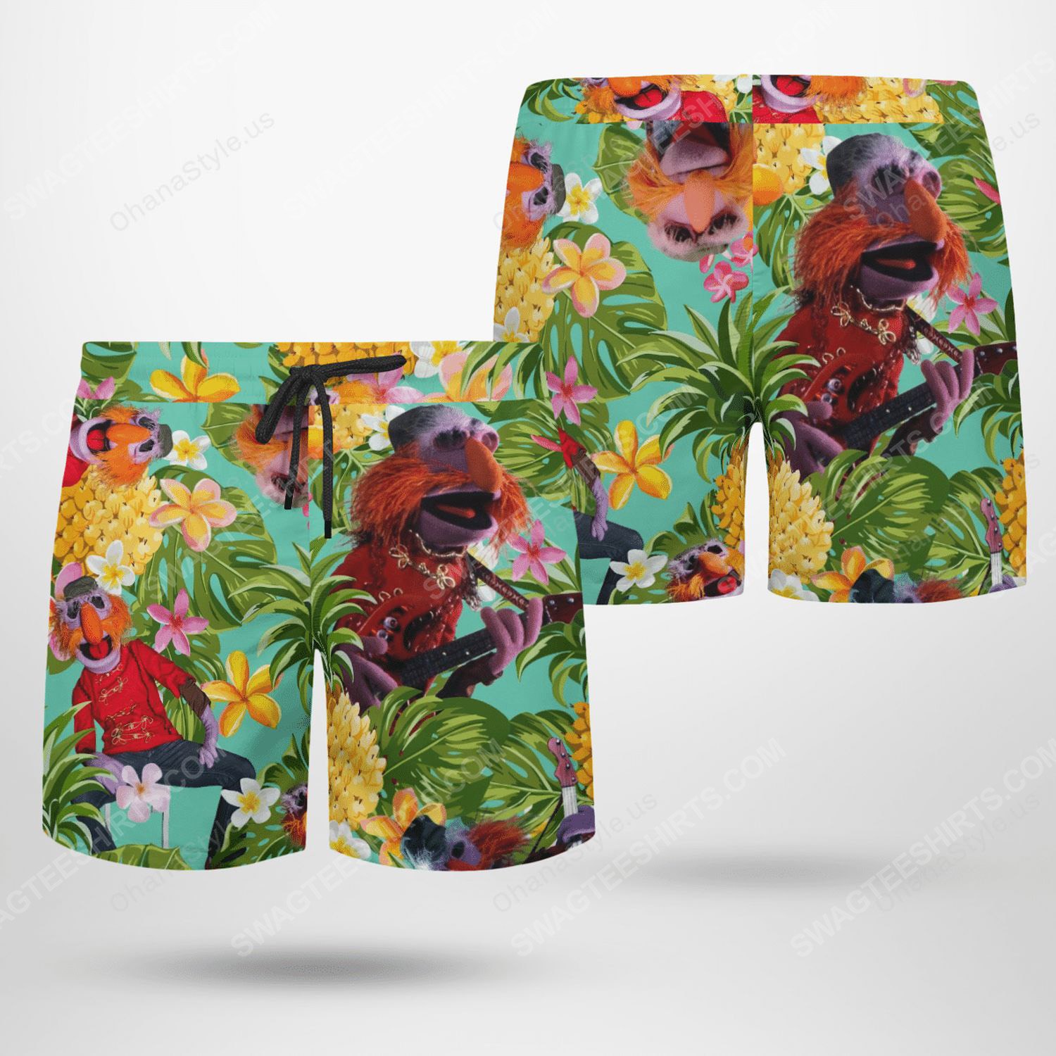 The muppet show floyd pepper tropical beach shorts