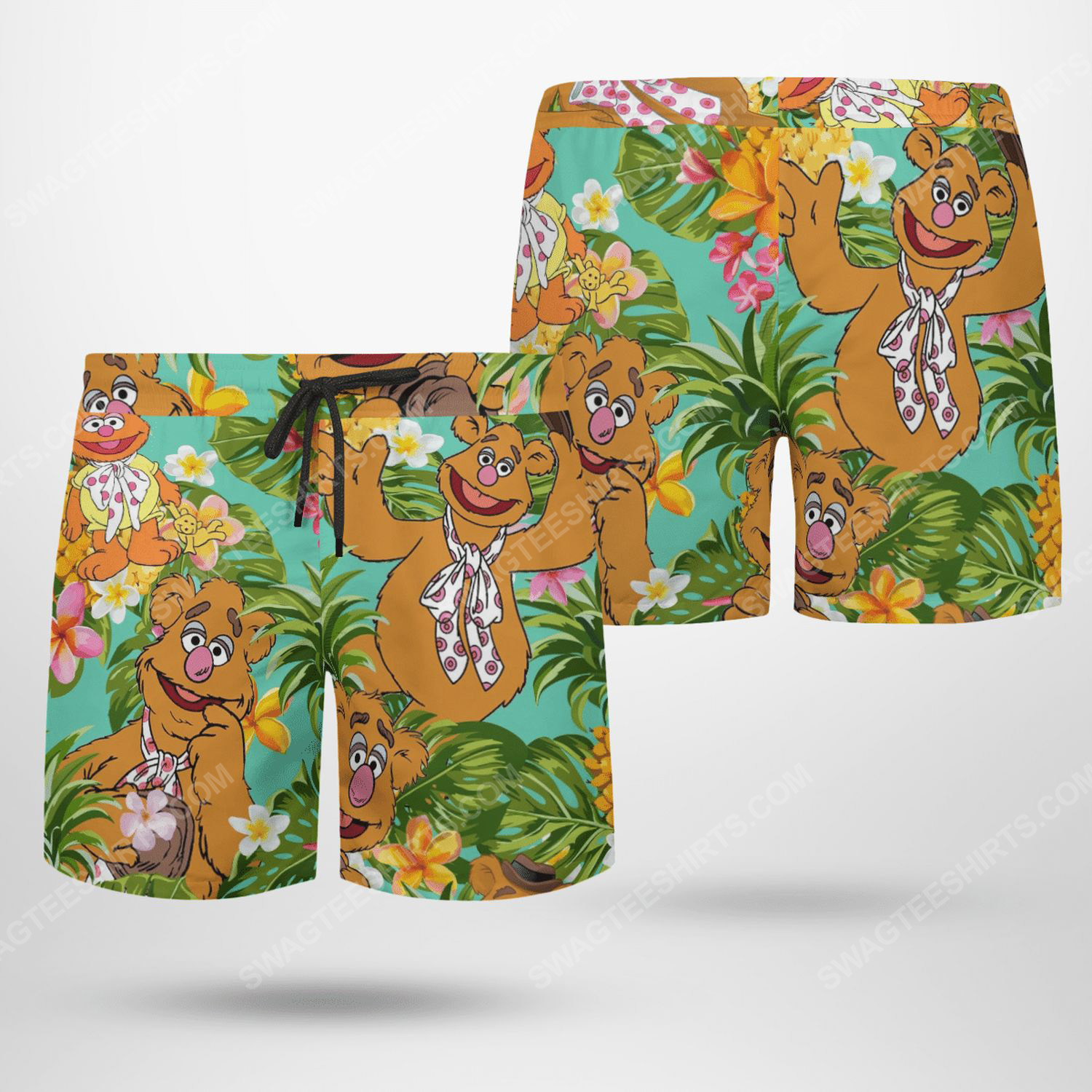The muppet show fozzie bear tropical beach shorts