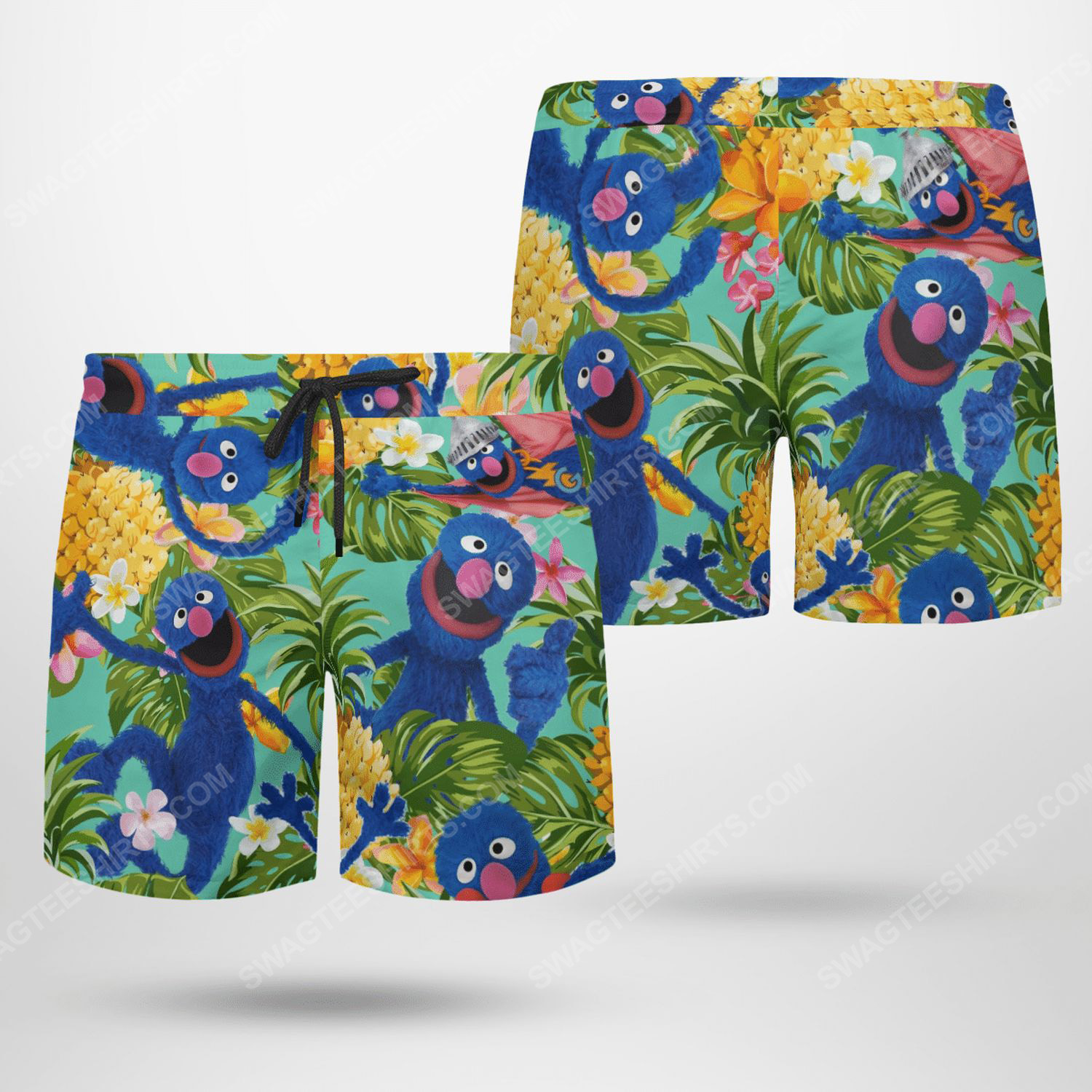 The muppet show grover tropical beach shorts