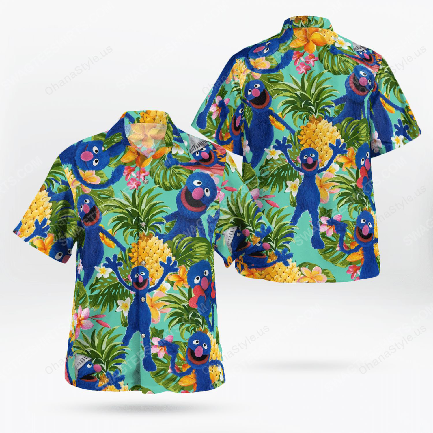 The muppet show grover tropical hawaiian shirt 1