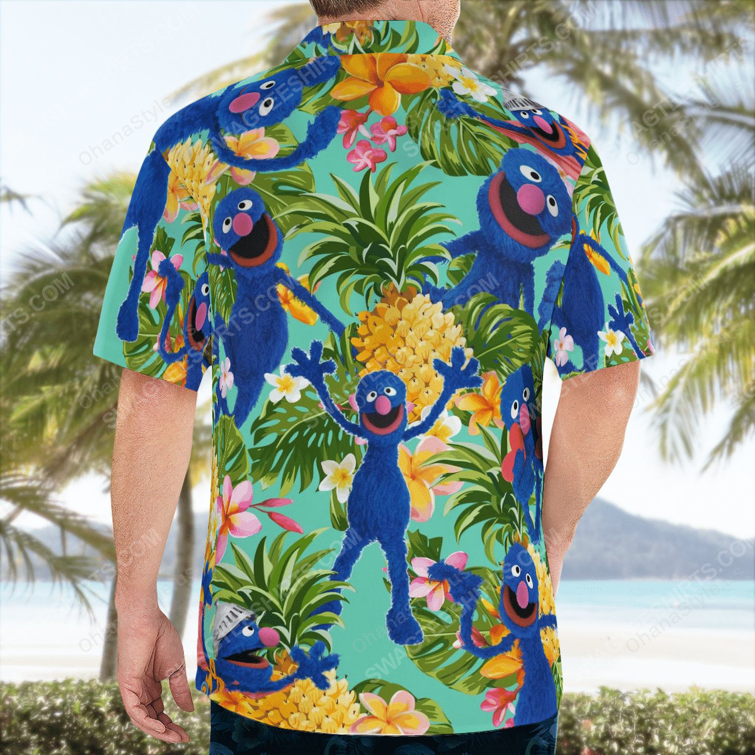 The muppet show grover tropical hawaiian shirt 4