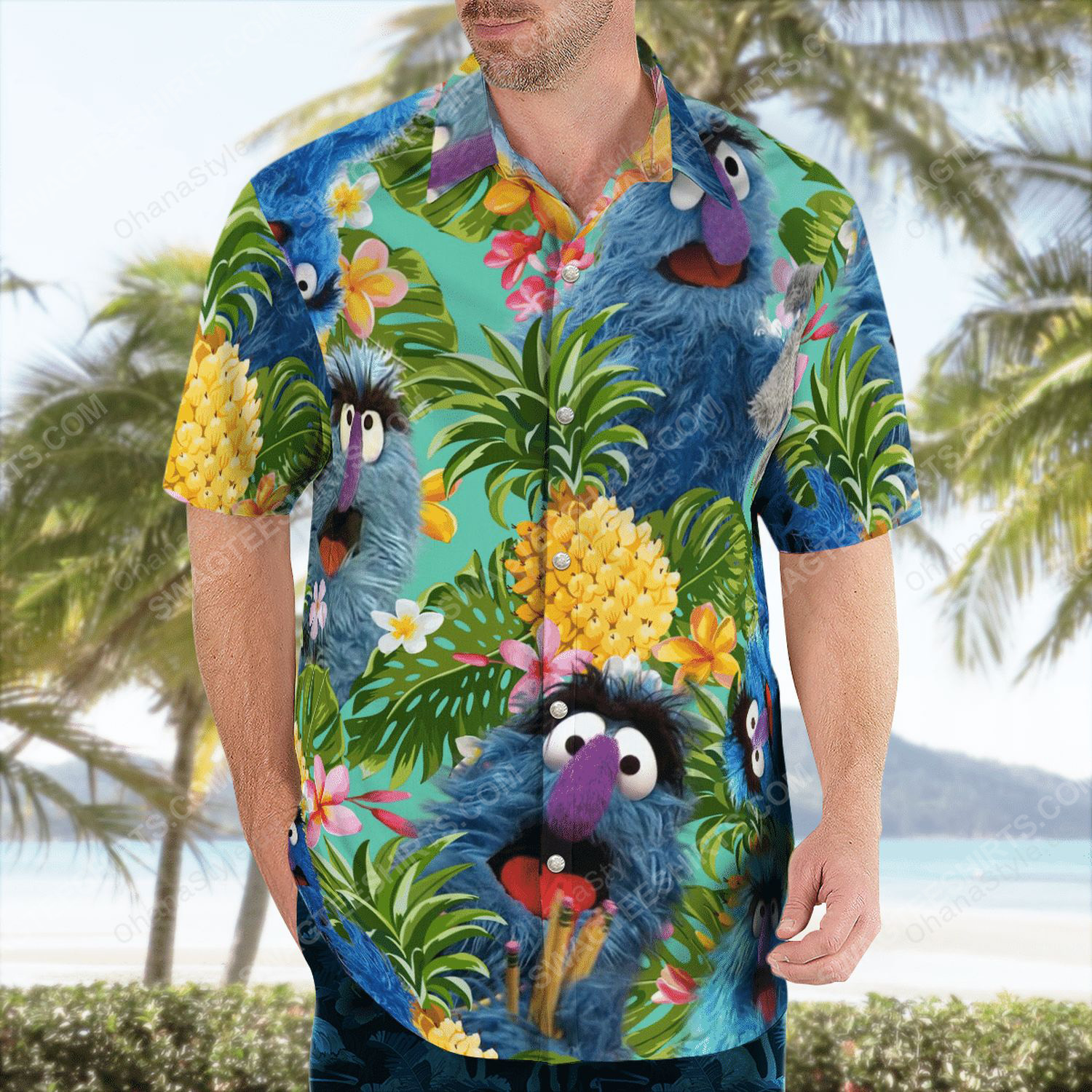 The muppet show herry monster hawaiian shirt 3