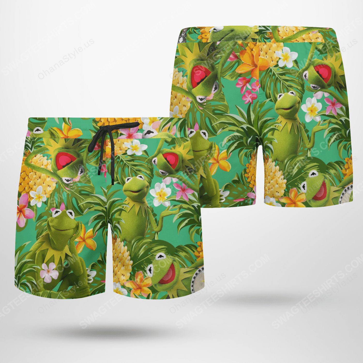 The muppet show kermit the frog tropical beach shorts