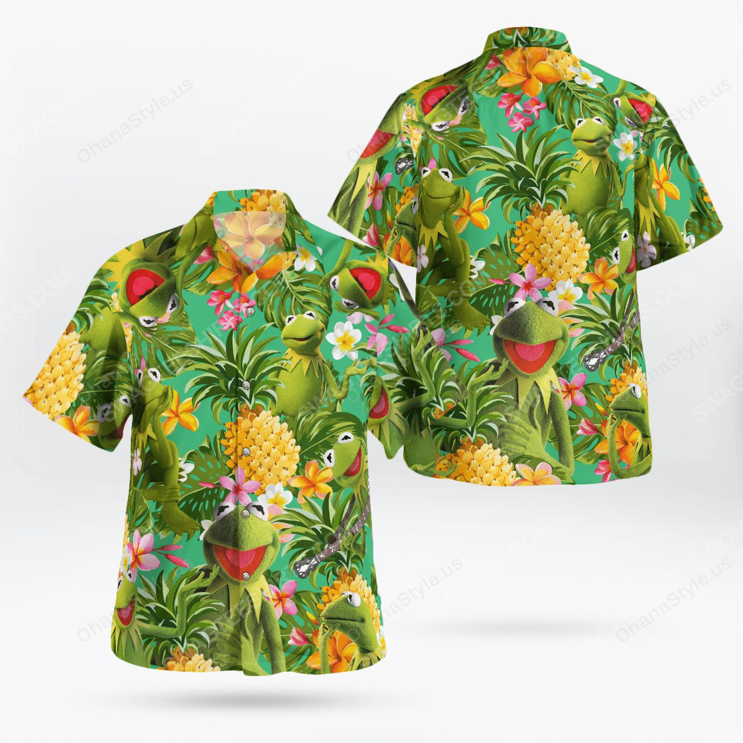 The muppet show kermit the frog tropical hawaiian shirt 1