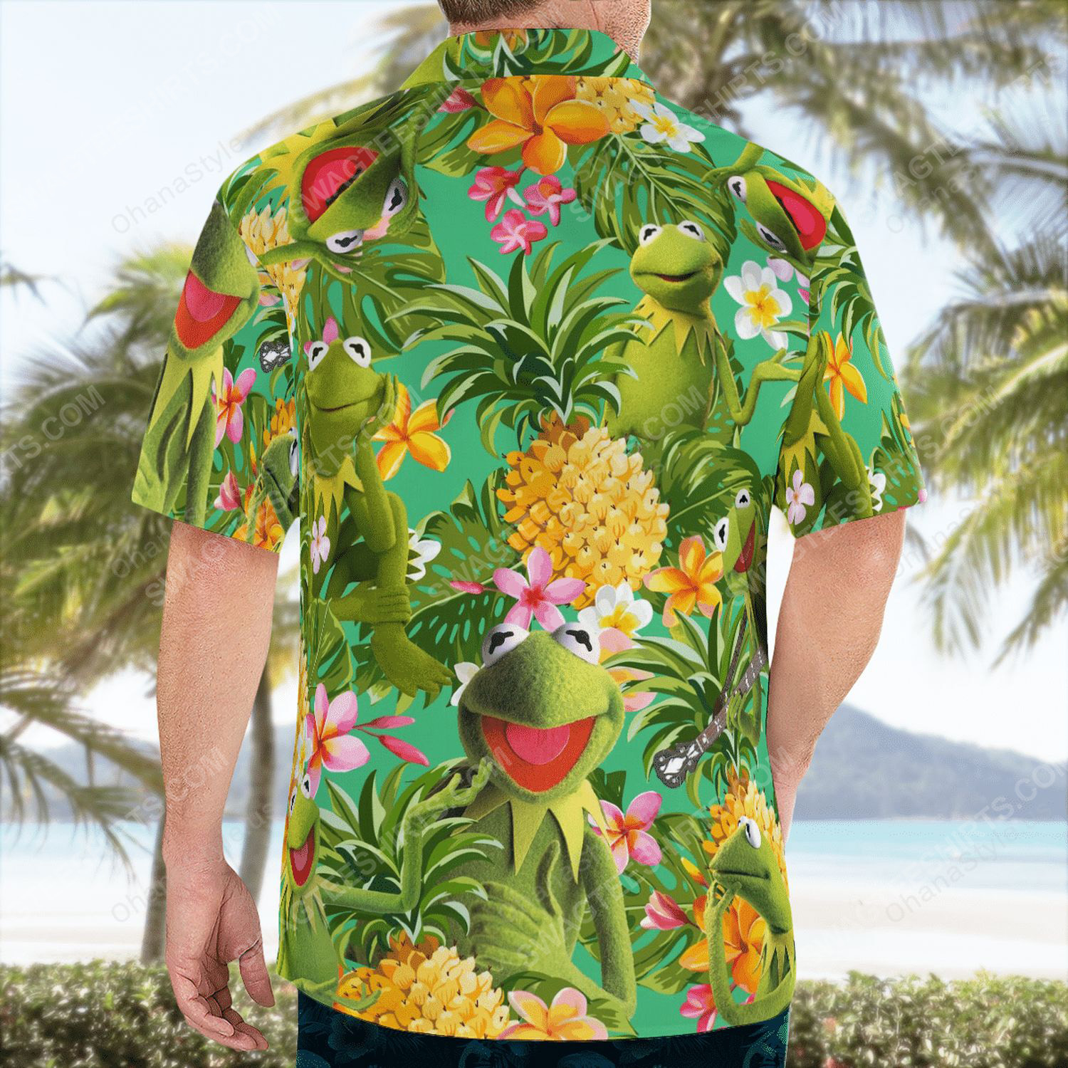 The muppet show kermit the frog tropical hawaiian shirt 4