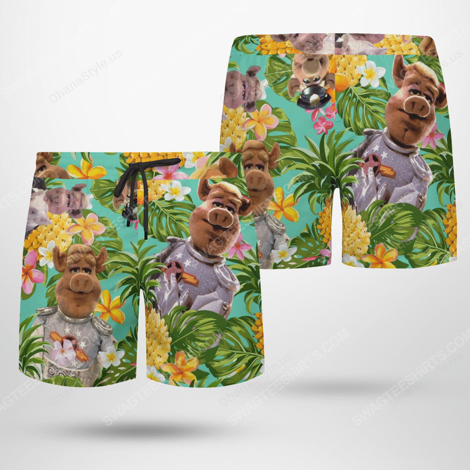 The muppet show link hogthrob tropical beach shorts
