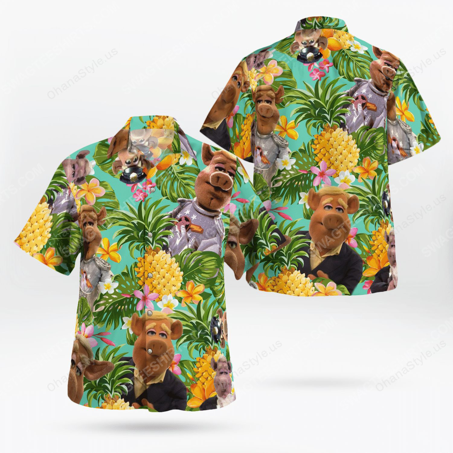 The muppet show link hogthrob tropical hawaiian shirt 1