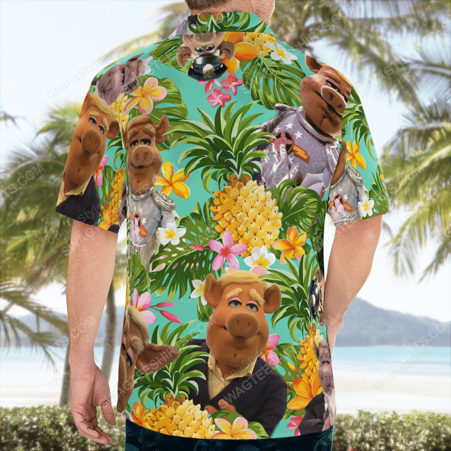 The muppet show link hogthrob tropical hawaiian shirt 4