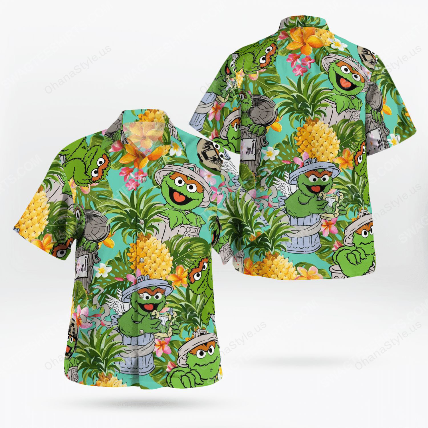 The muppet show oscar the grouch hawaiian shirt 1