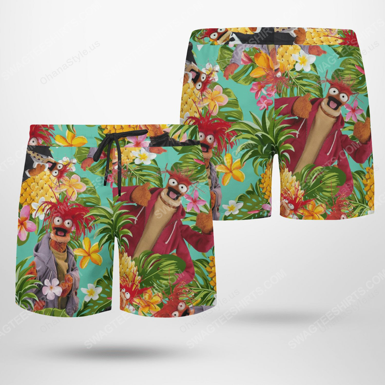 The muppet show pepe the king prawn beach shorts