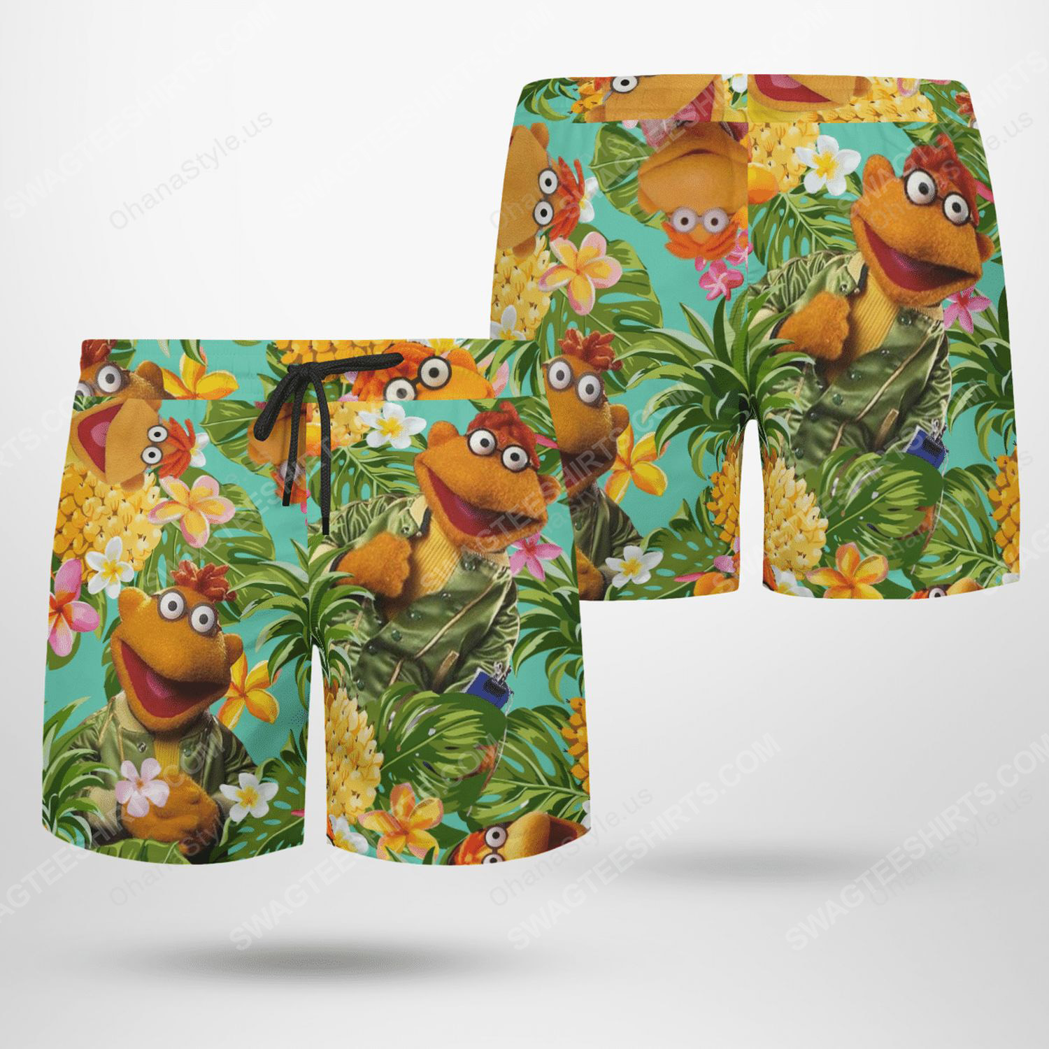 The muppet show scooter beach shorts
