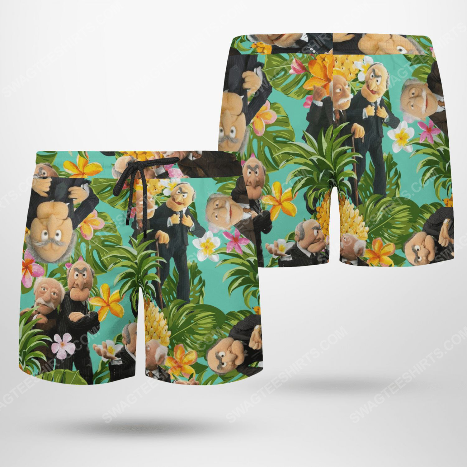 The muppet show statler and waldorf beach shorts