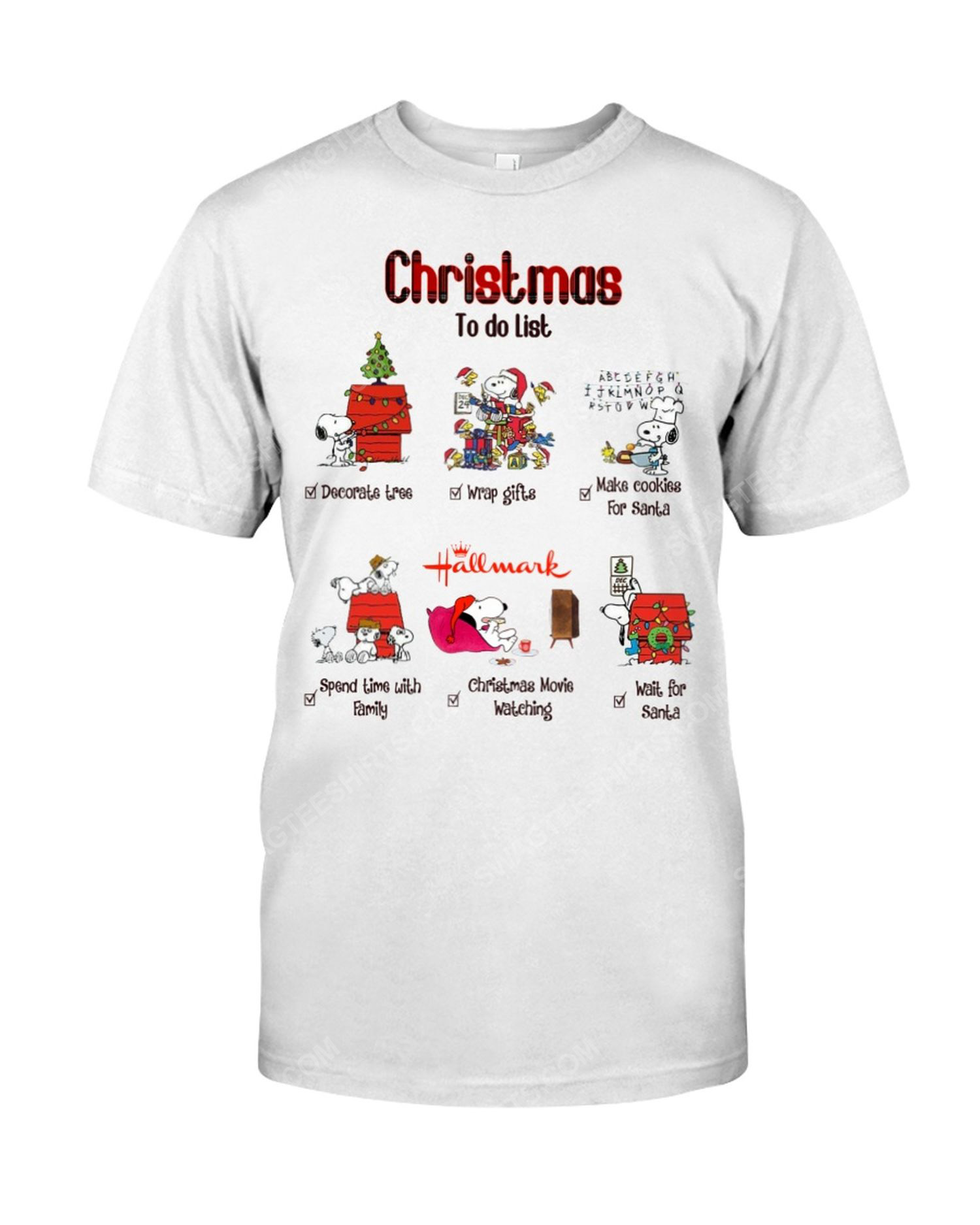 The snoopy christmas to do list hallmark tshirt