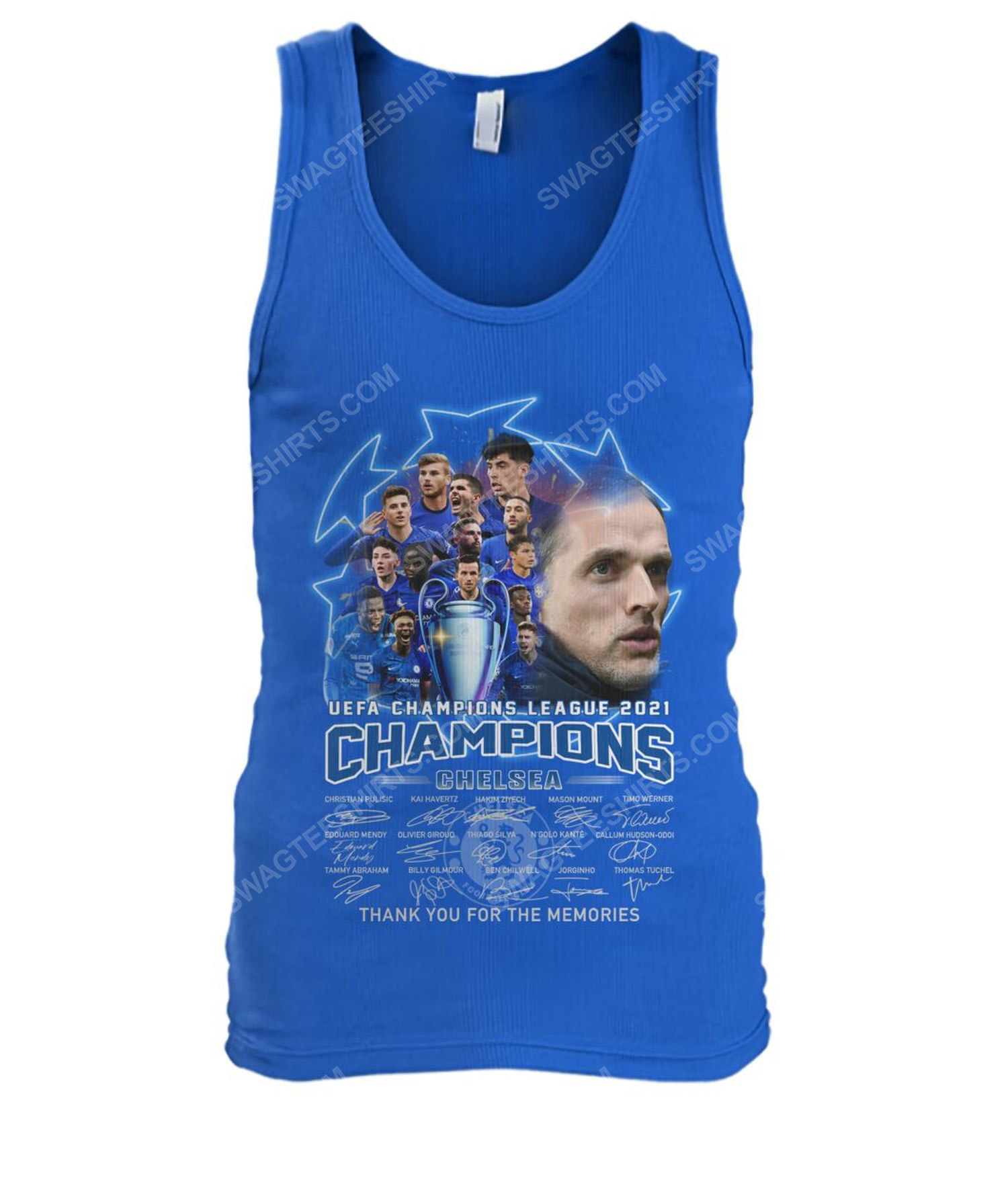 UEFA champions league 2021 chelsea fc thank you for the memories tank top
