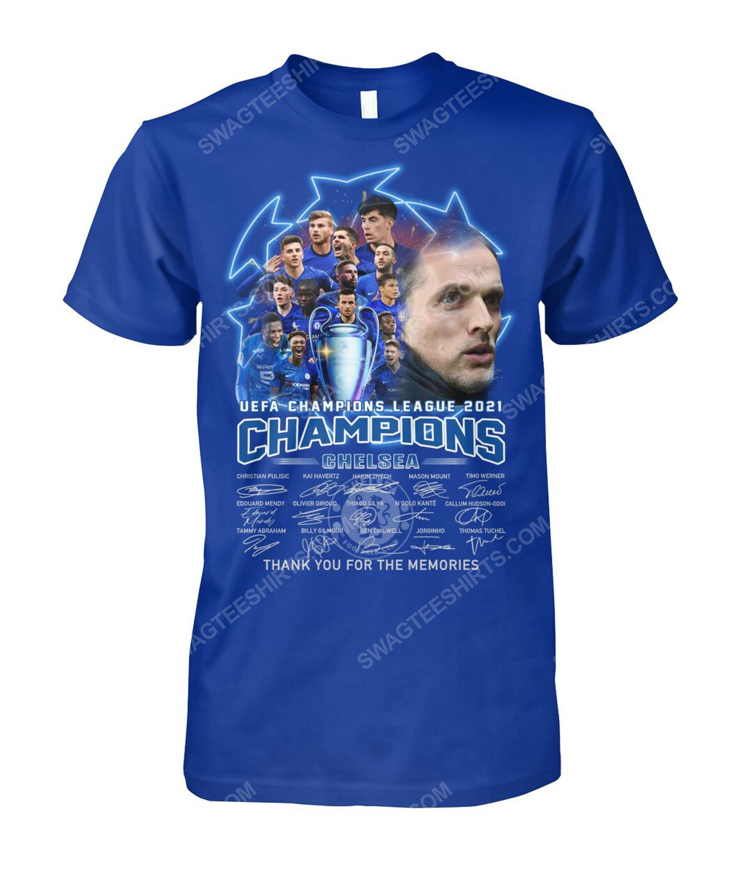 UEFA champions league 2021 chelsea fc thank you for the memories tshirt