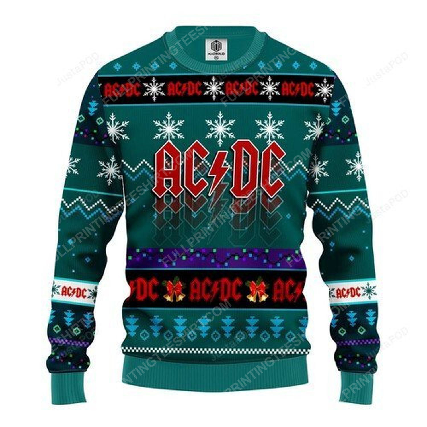 Ac Dc rock band christmas gift ugly christmas sweater