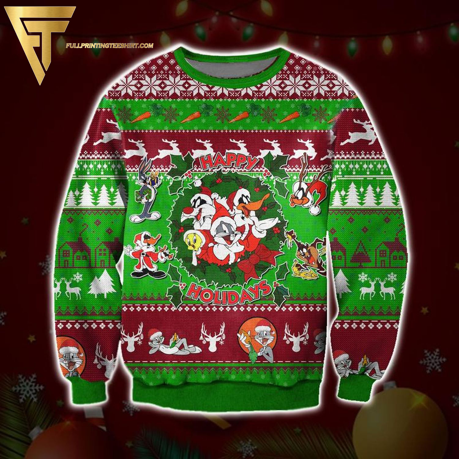 Bugs Bunny And Friends Full Print Ugly Christmas Sweater