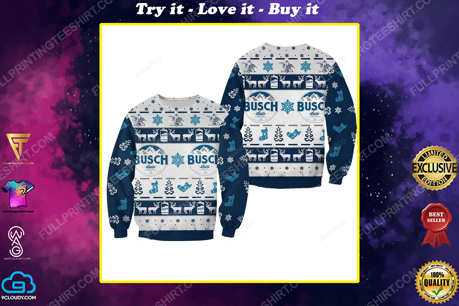 Busch latte christmas gift ugly christmas sweater