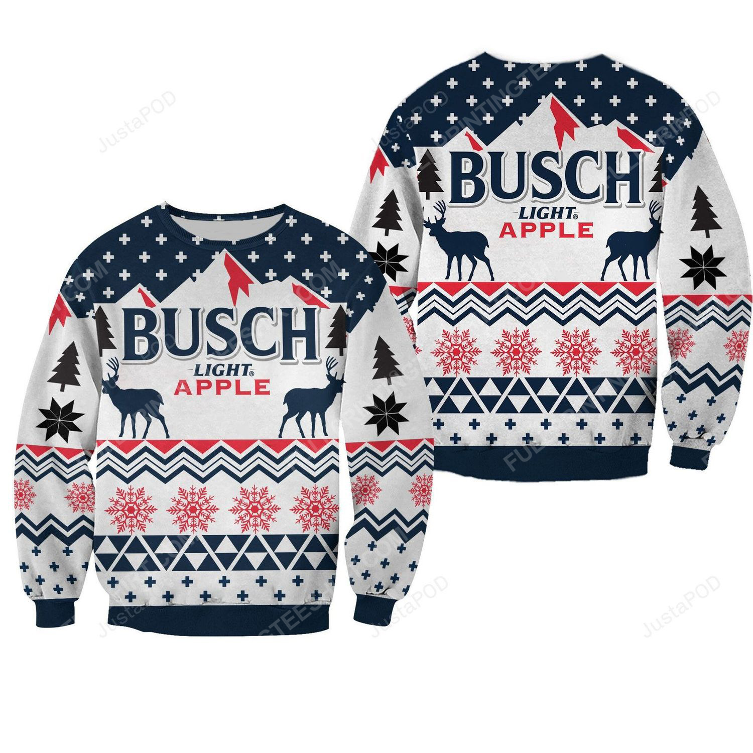 Busch light apple christmas gift ugly christmas sweater