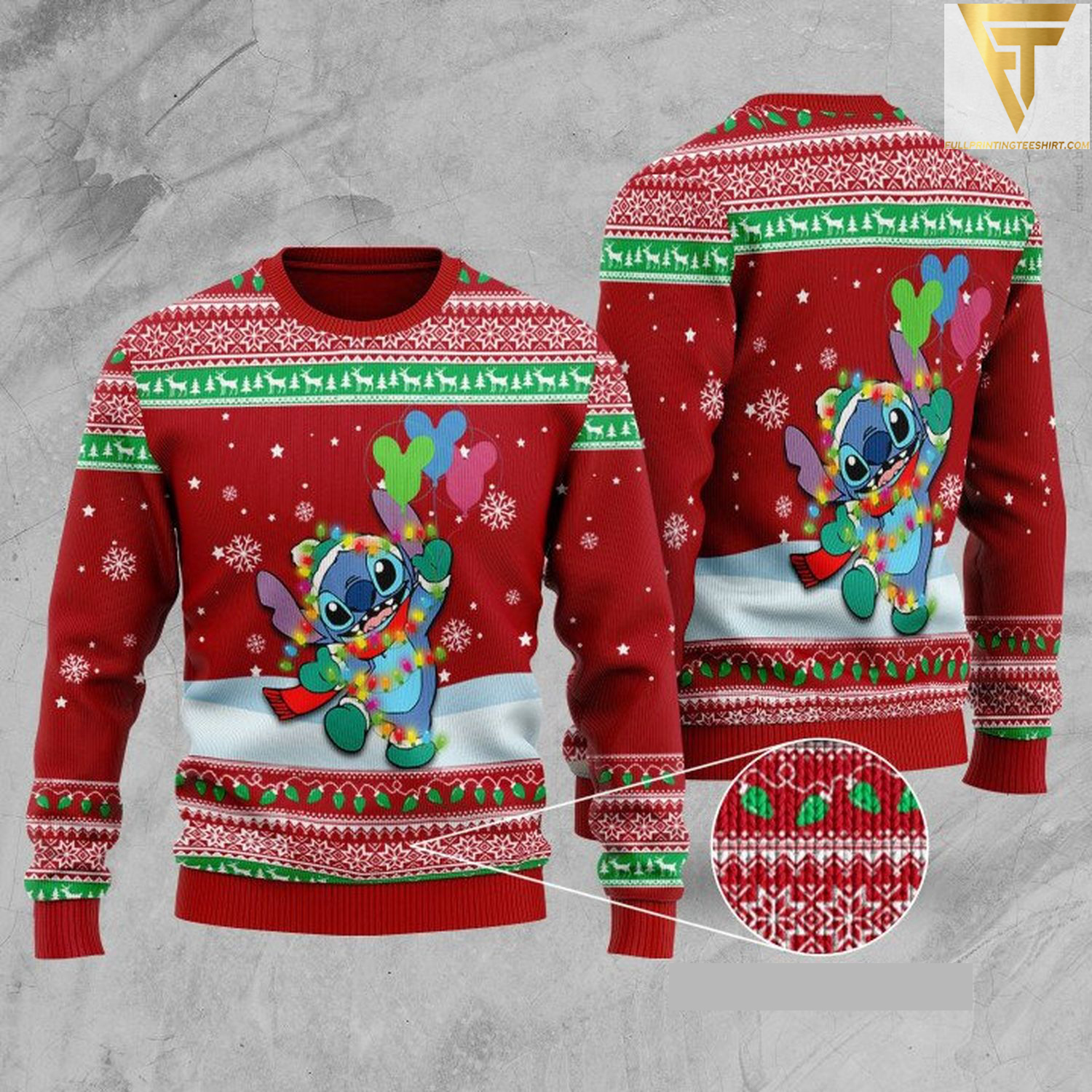 Christmas light and stitch ugly christmas sweater - Copy (2)