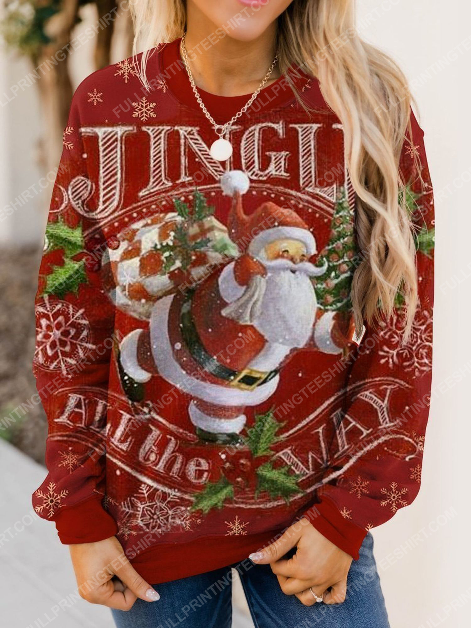 Christmas night jingle all the way full print shirt