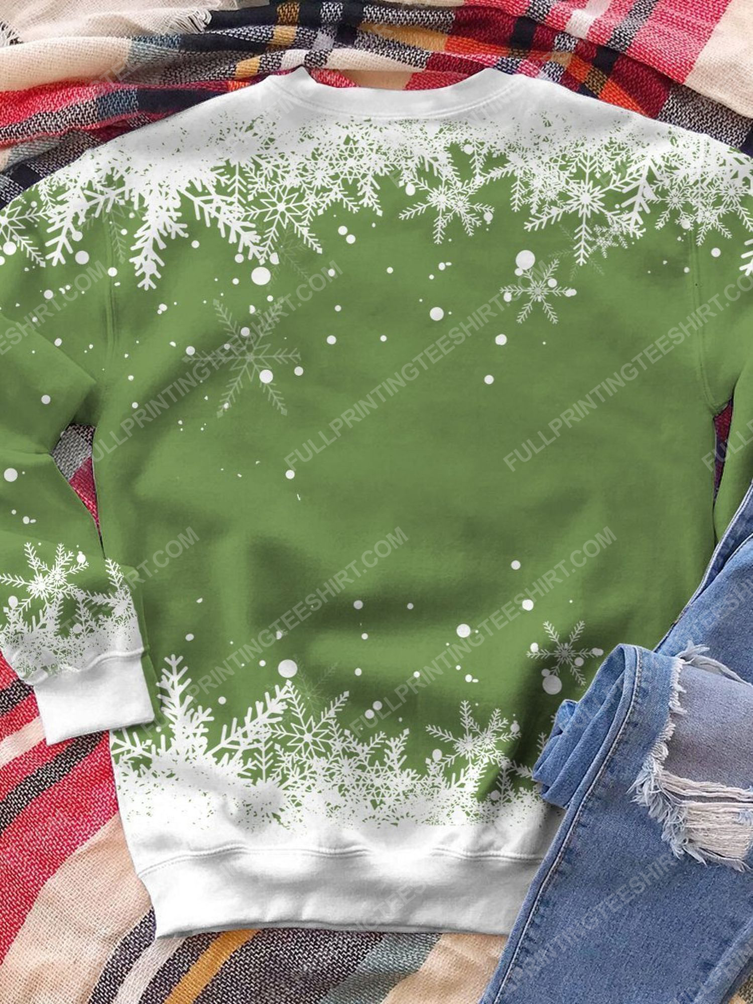 Christmas night snowman full print shirt