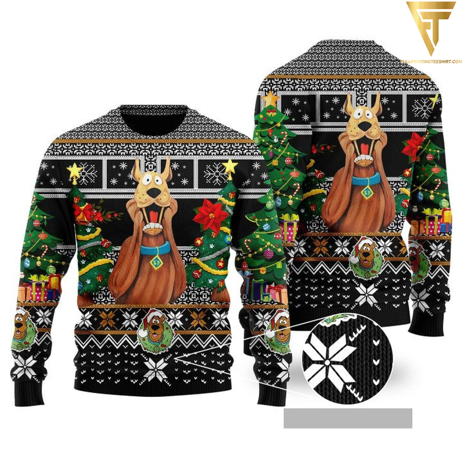Christmas tree and scooby-doo ugly christmas sweater - Copy (2)