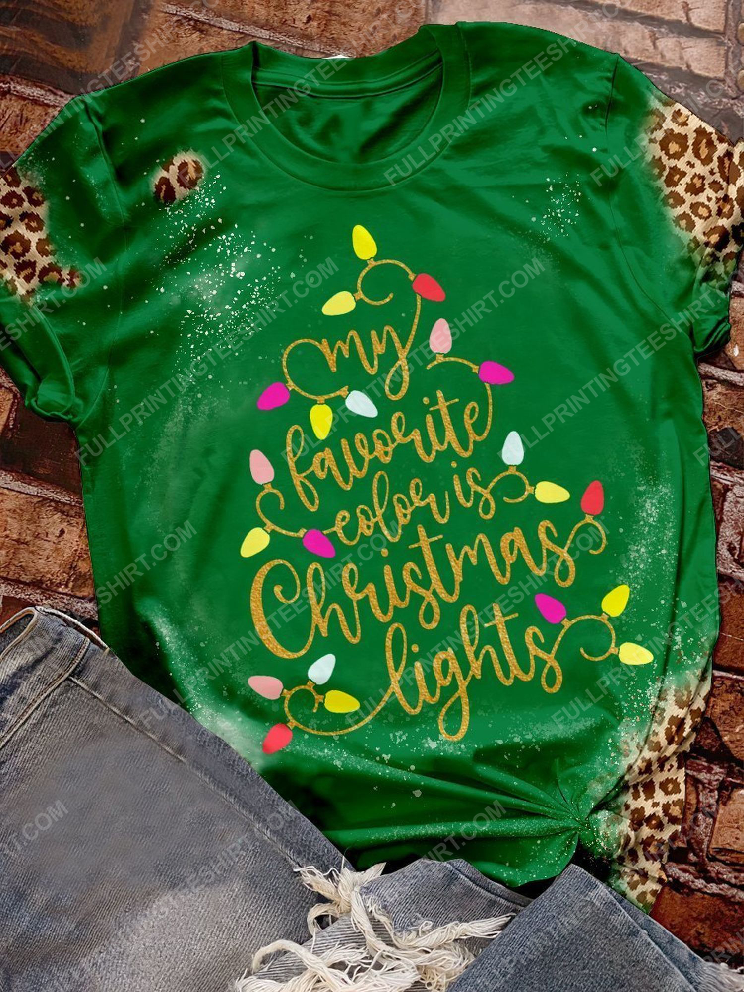 Christmas tree my favorite color is christmas lights shirt