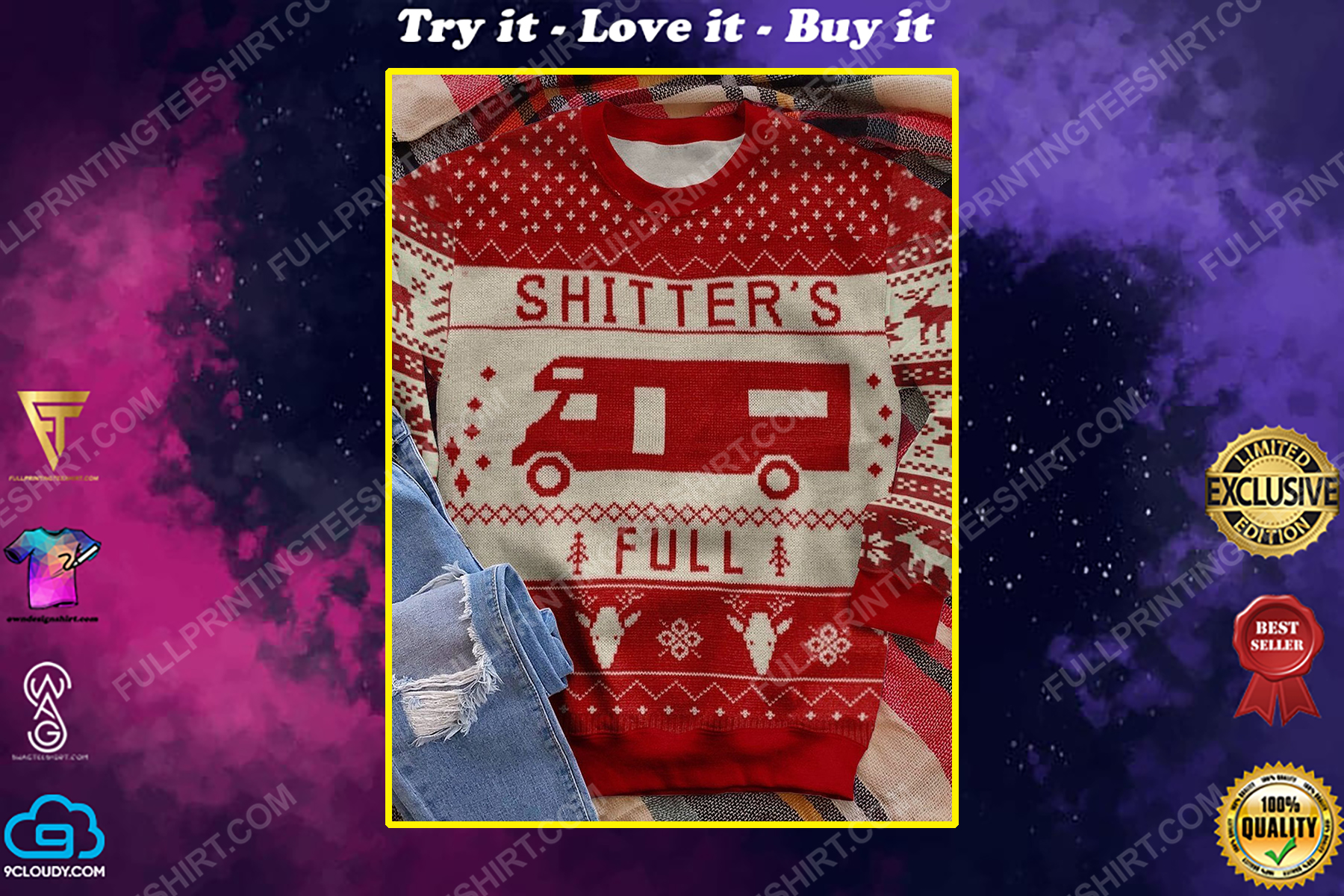 Christmas vacation shitter's full full print shirt