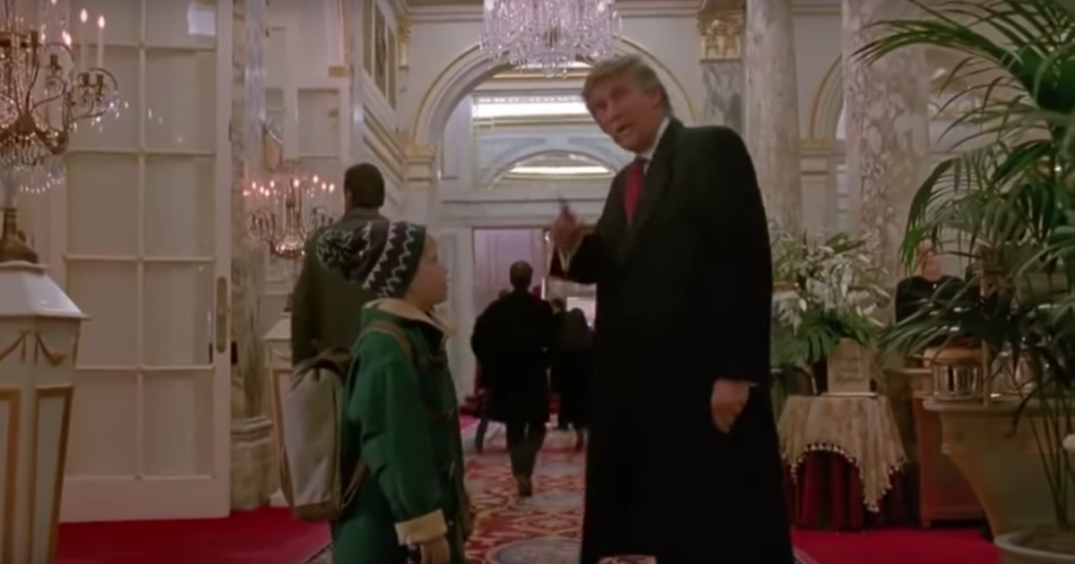 Christmas video Mr Trump revisits the memory of filming 'Home Alone 2'