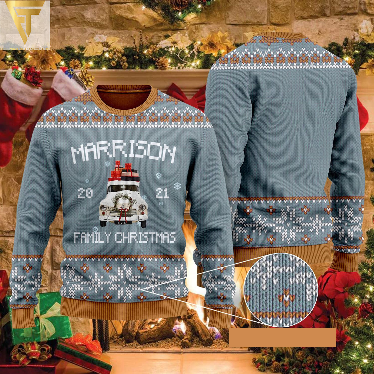 Custom family christmas gift ugly christmas sweater - Copy (2)