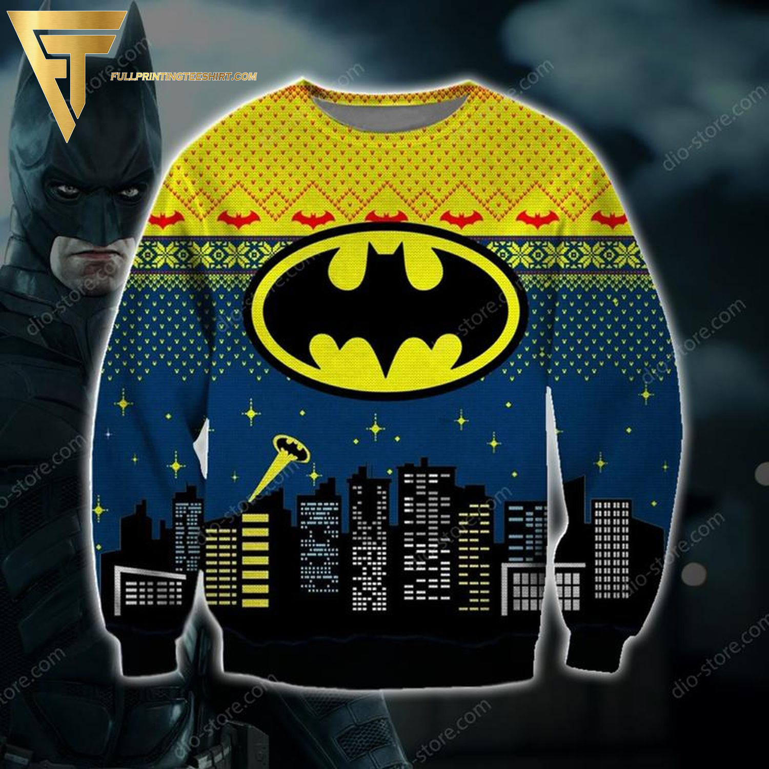 DC Comics Batman Full Print Ugly Christmas Sweater