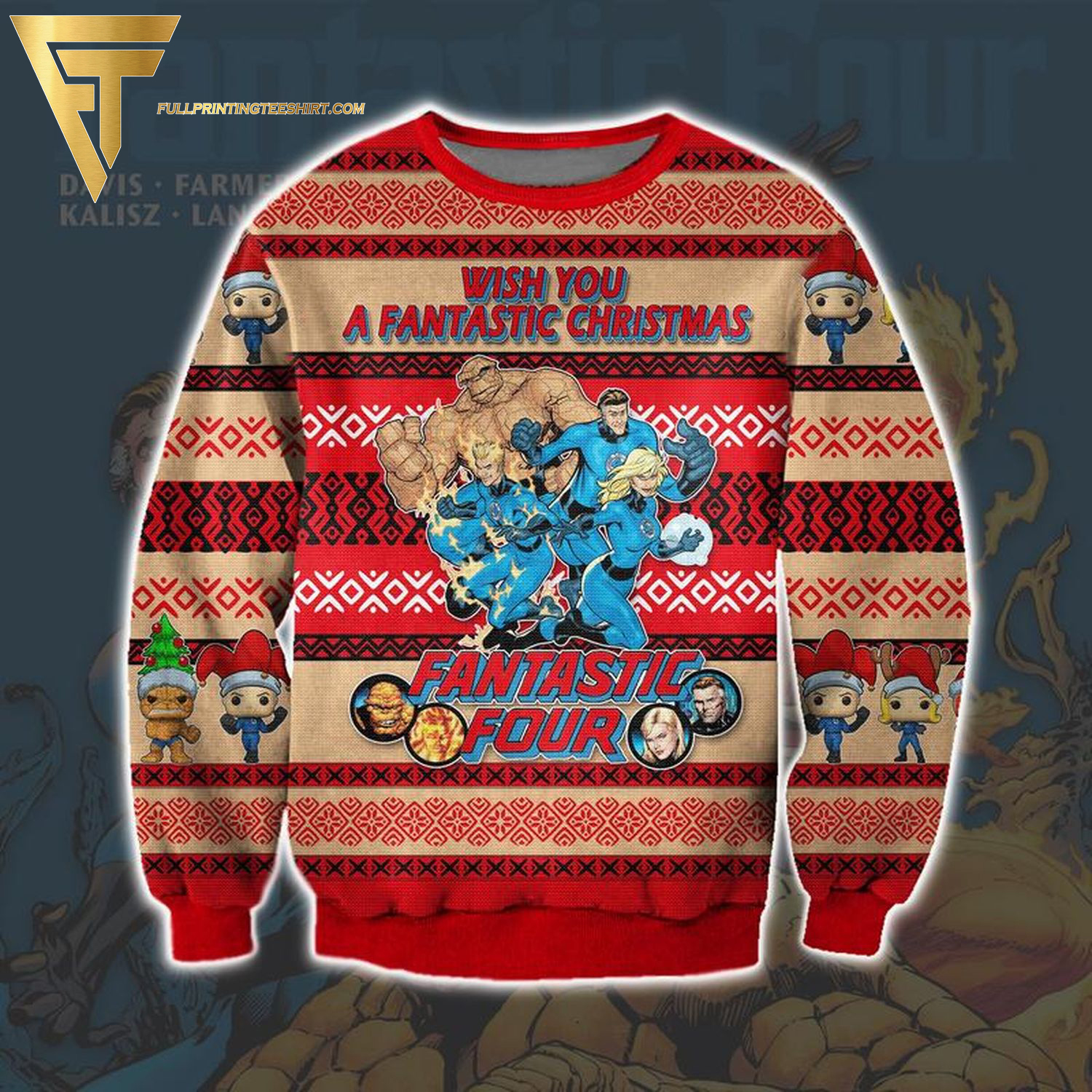 Fantastic Four Wish you a Fantastic Christmas Ugly Christmas Sweater
