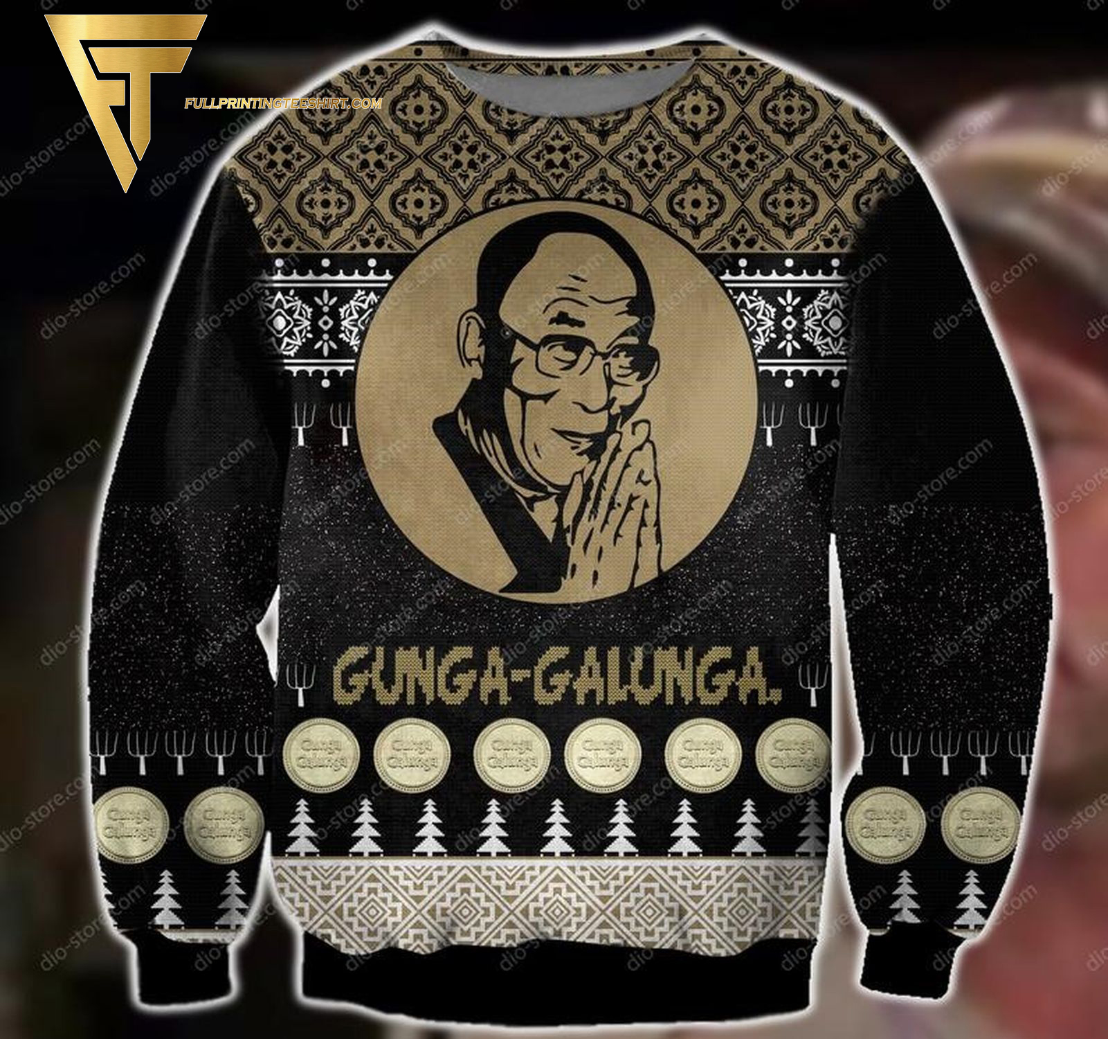 Gunga Galunga Full Print Ugly Christmas Sweater