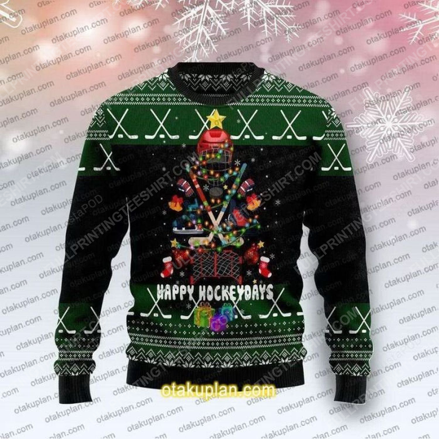 Happy hockey days christmas gift ugly christmas sweater