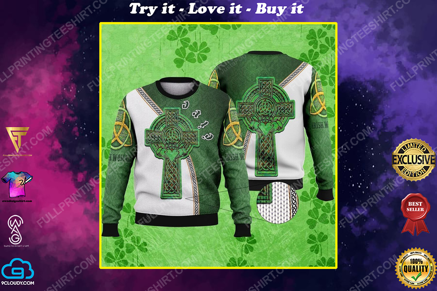 Happy st patrick's day christmas gift ugly christmas sweater