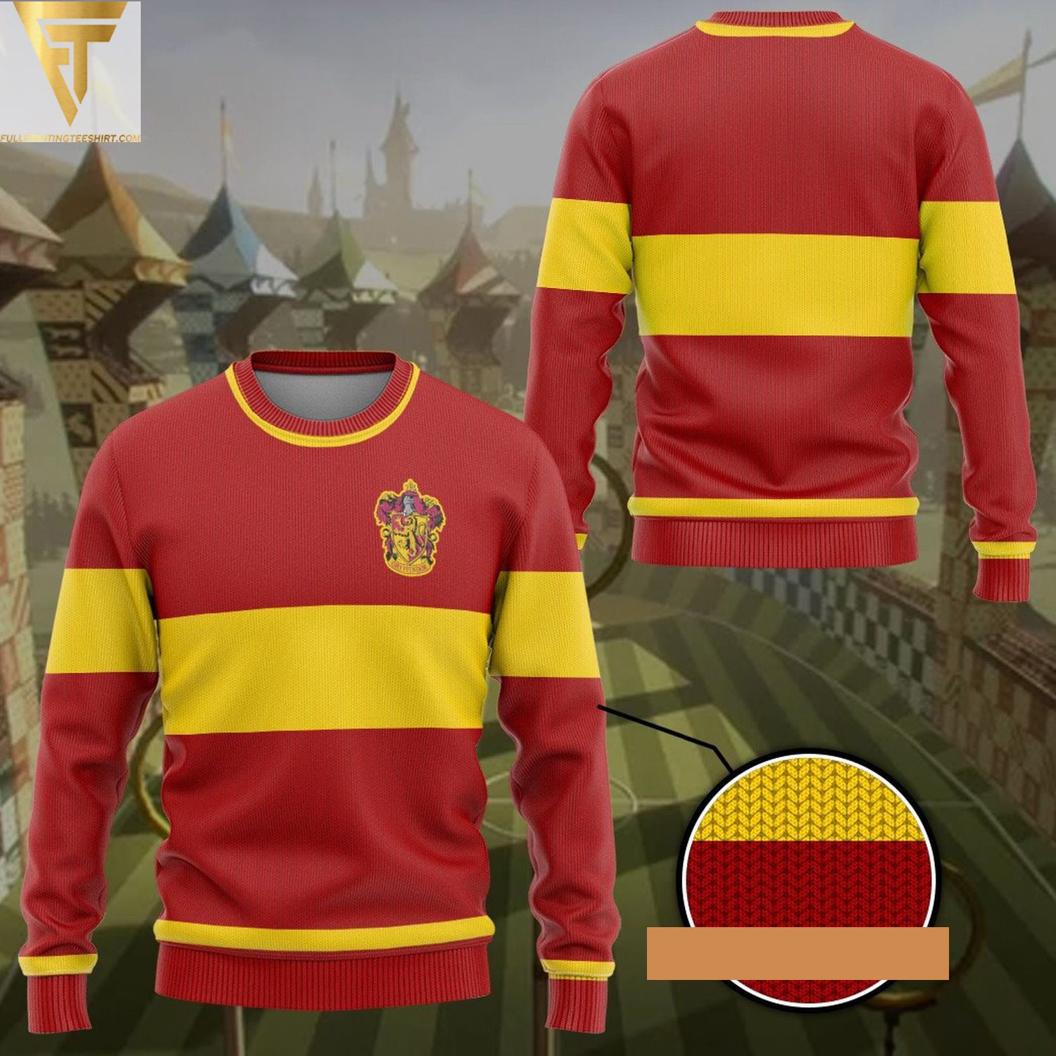 Harry potter gryffindor quidditch ugly christmas sweater - Copy (2)