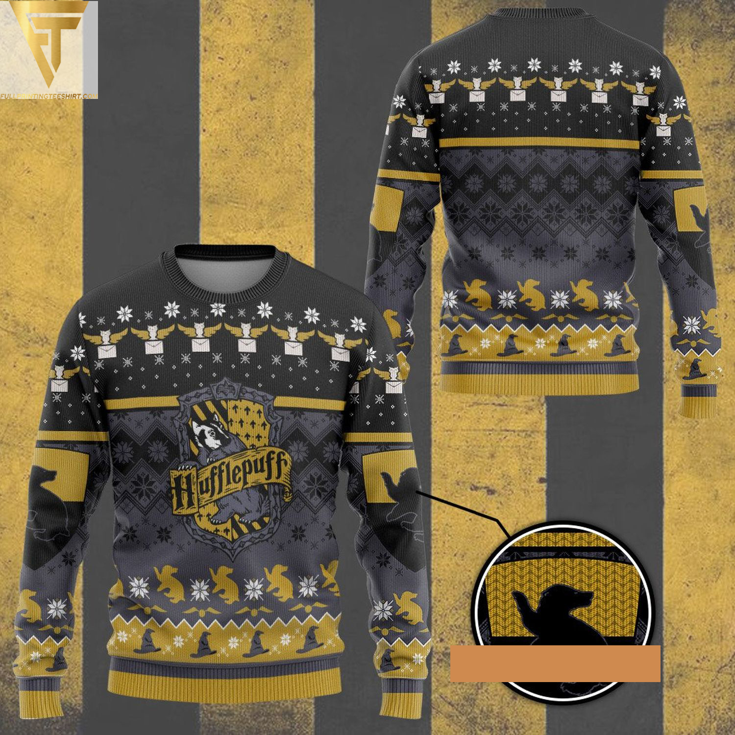 Harry potter hufflepuff house ugly christmas sweater - Copy (2)