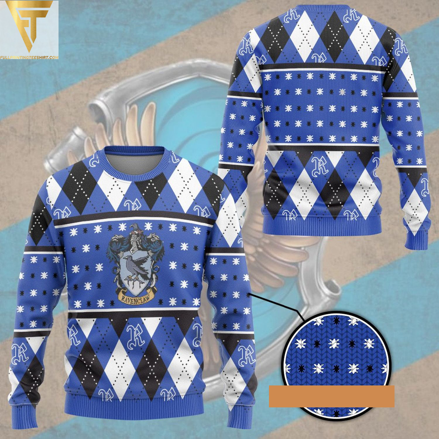 Harry potter ravenclaw crest holiday ugly christmas sweater - Copy (2)