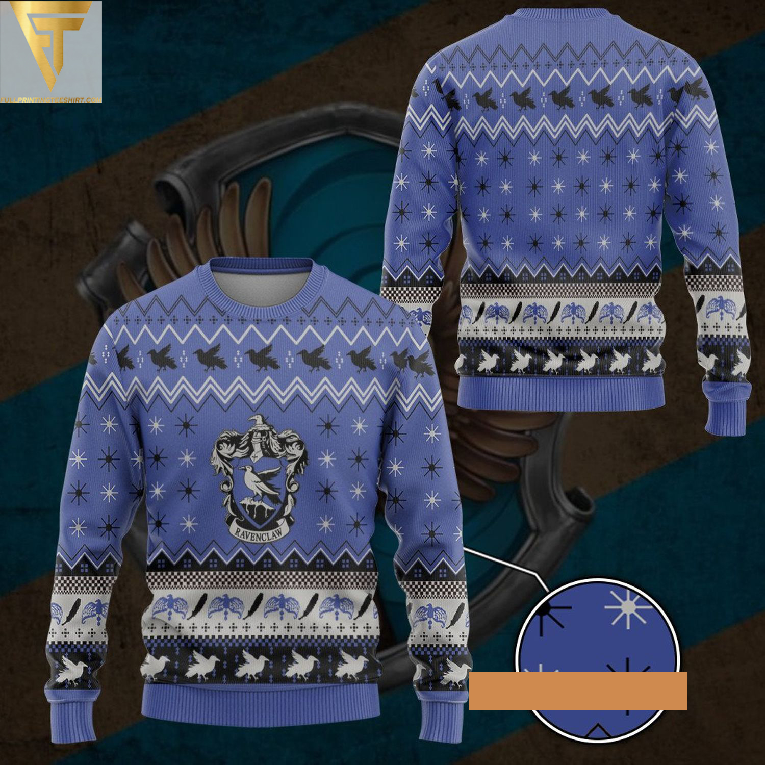 Harry potter ravenclaw holiday ugly christmas sweater - Copy (2)