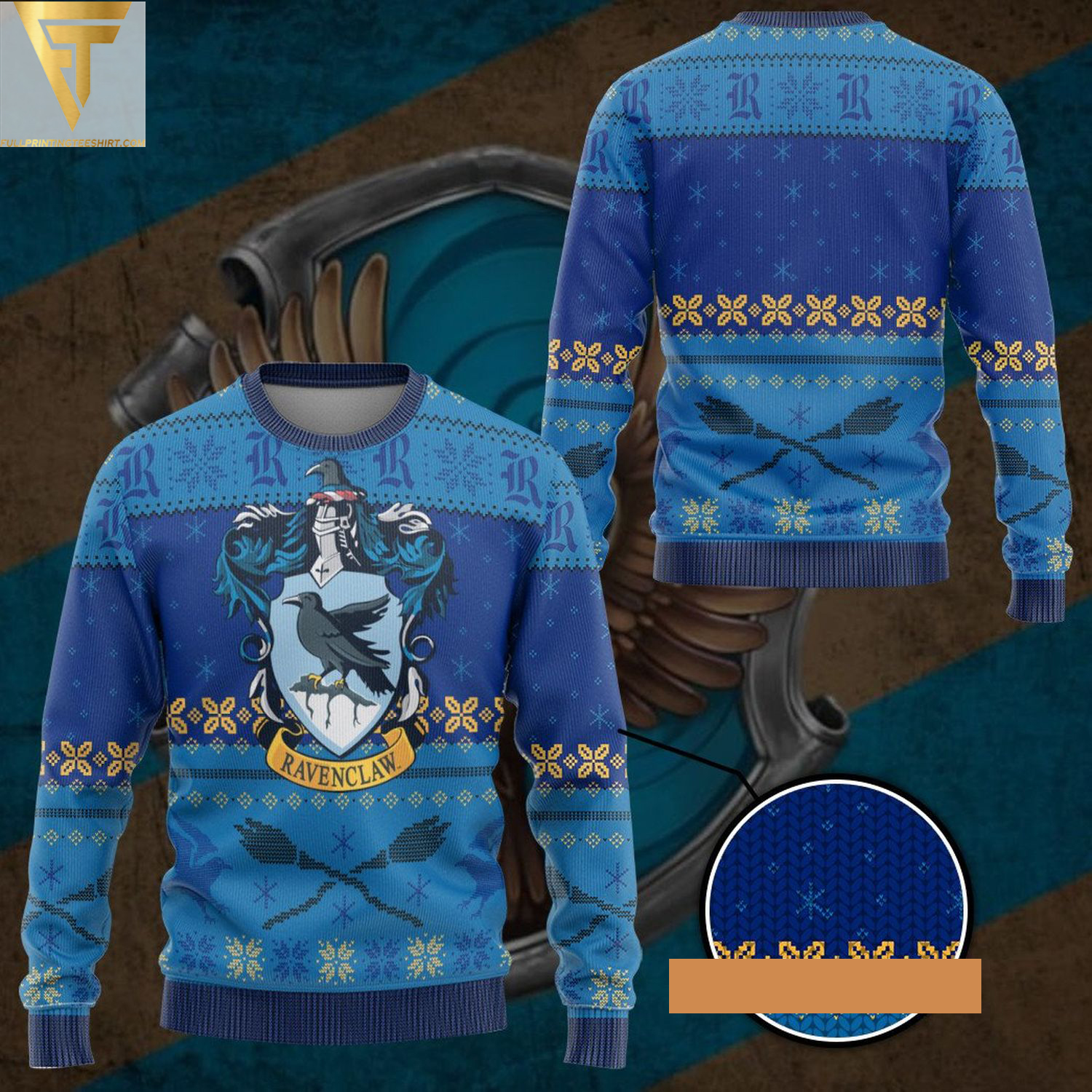 Harry potter ravenclaw symbol ugly christmas sweater - Copy (2)