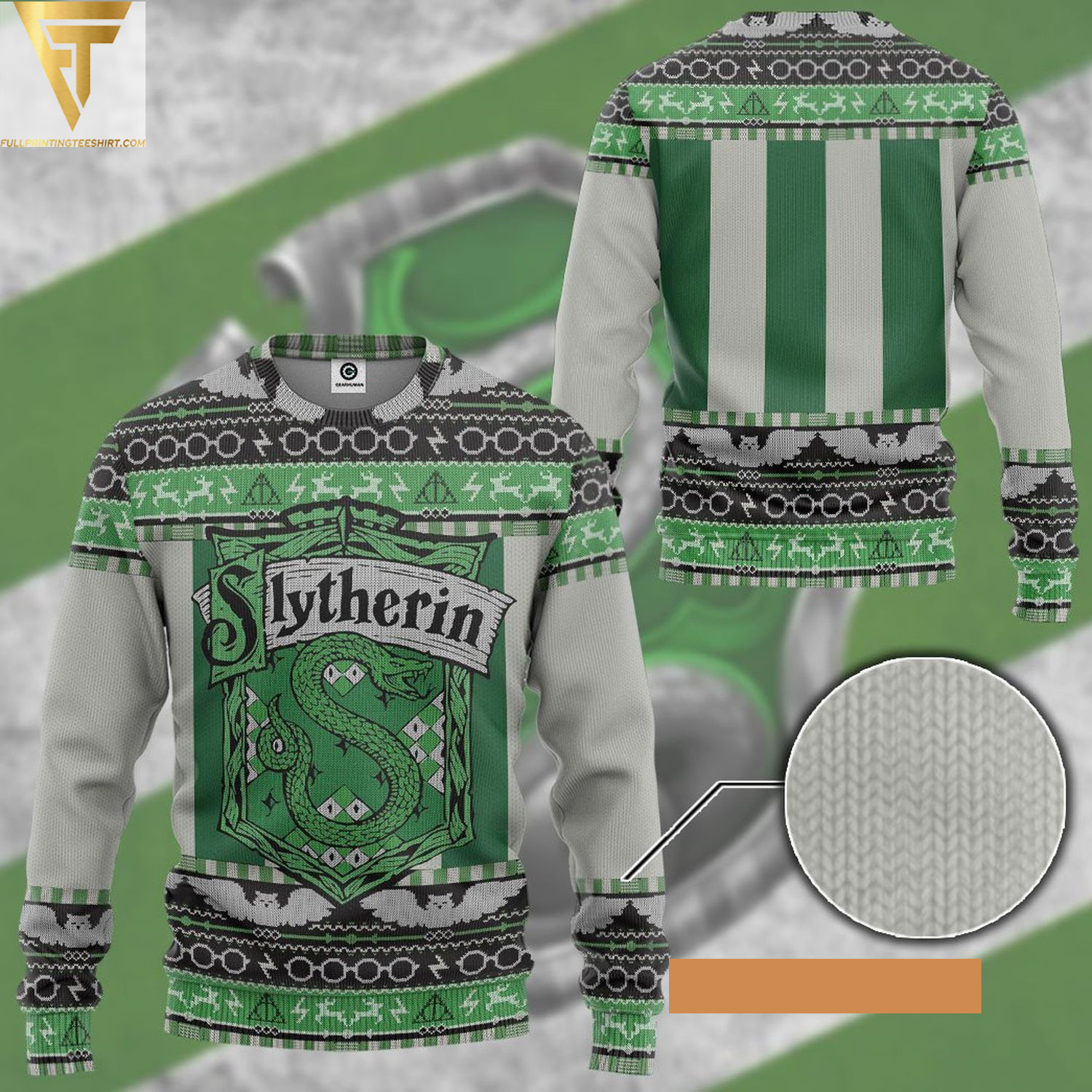 Harry potter slytherin logo ugly christmas sweater - Copy (2)