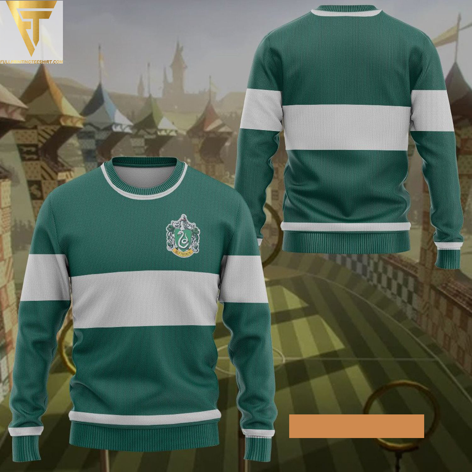 Harry potter slytherin quidditch ugly christmas sweater