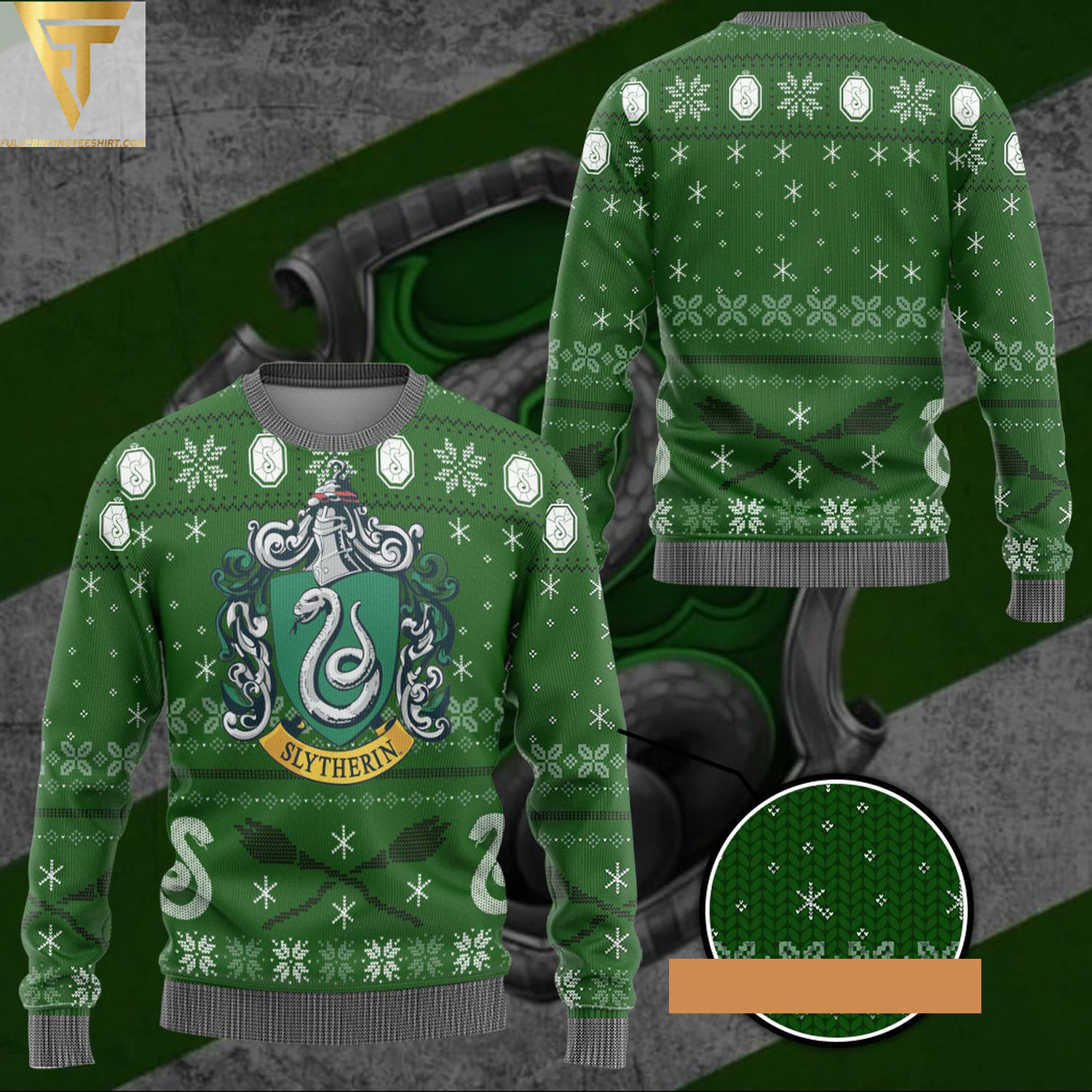 Harry potter slytherin ugly christmas sweater - Copy (2)