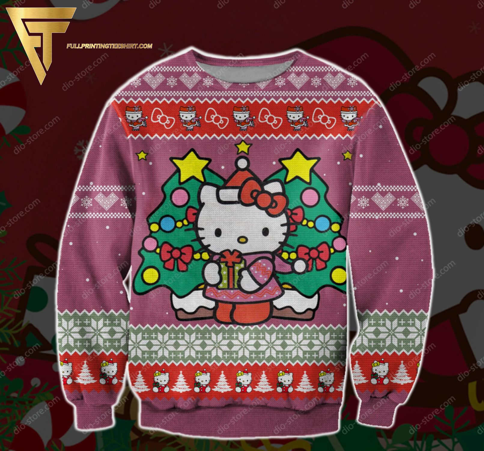 Hello Kitty Full Print Ugly Christmas Sweater