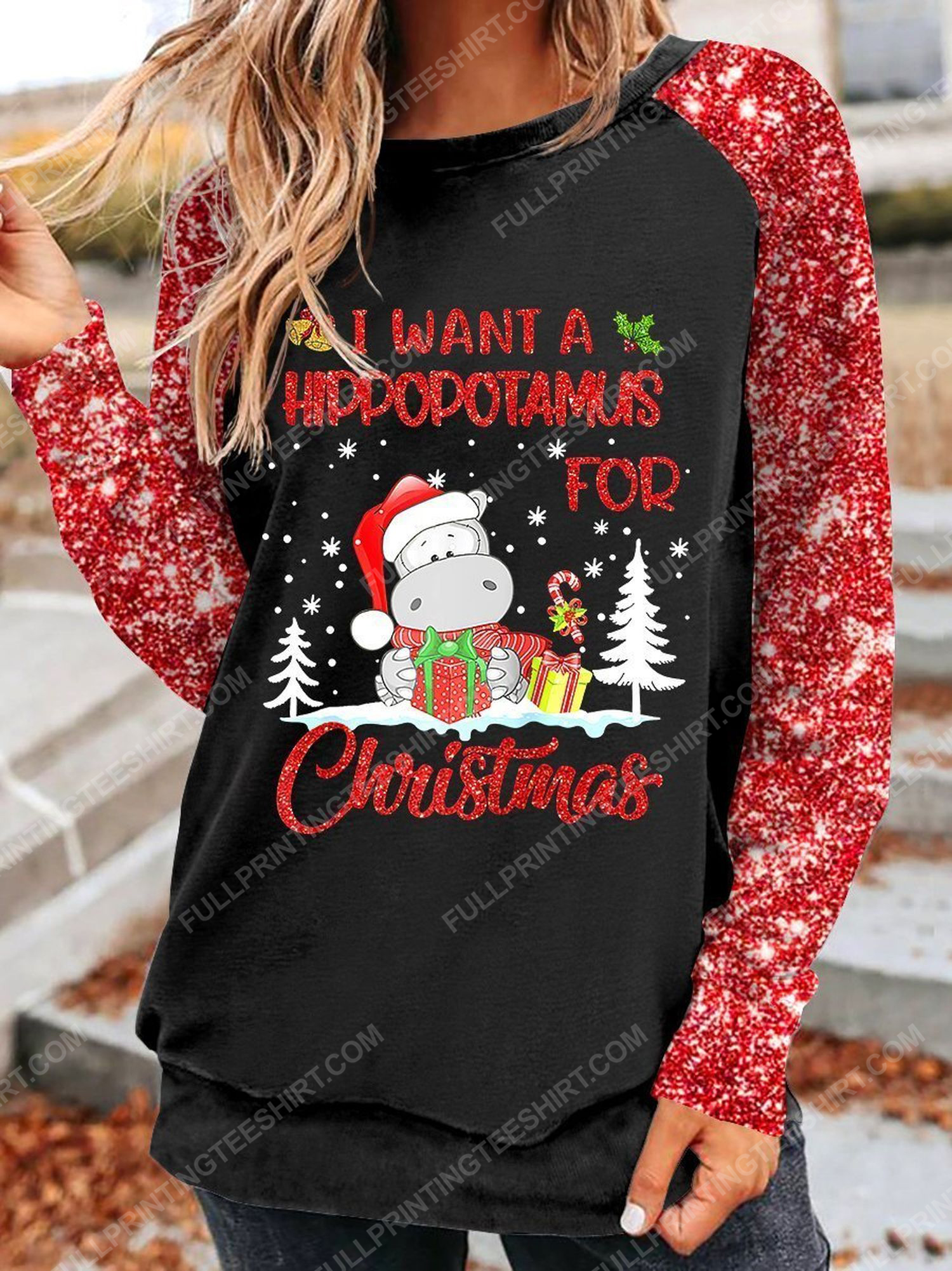 I want a hippopotamus for christmas full print shirt