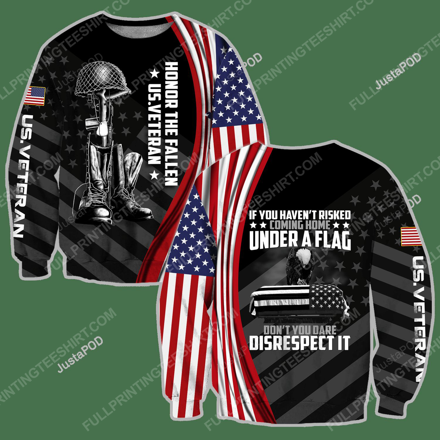 If you haven't risked coming home under a flag honor the fallen us veteran ugly christmas sweater